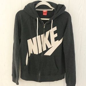 Nike Grey Zip Up Hoodie